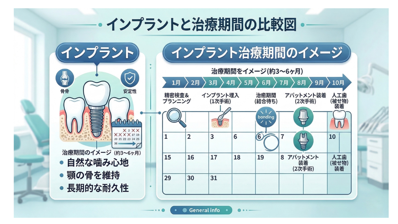 府中市・福山市でインプラント治療にかかる期間はどのくらい？ステップ別にわかりやすく解説